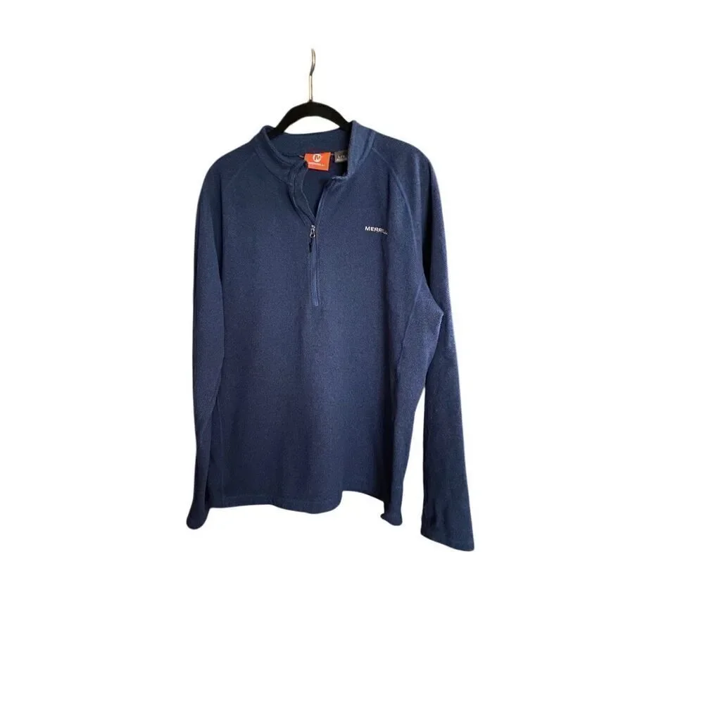 Merrell men’s long sleeve navy blue half zip sweater S/L ￼